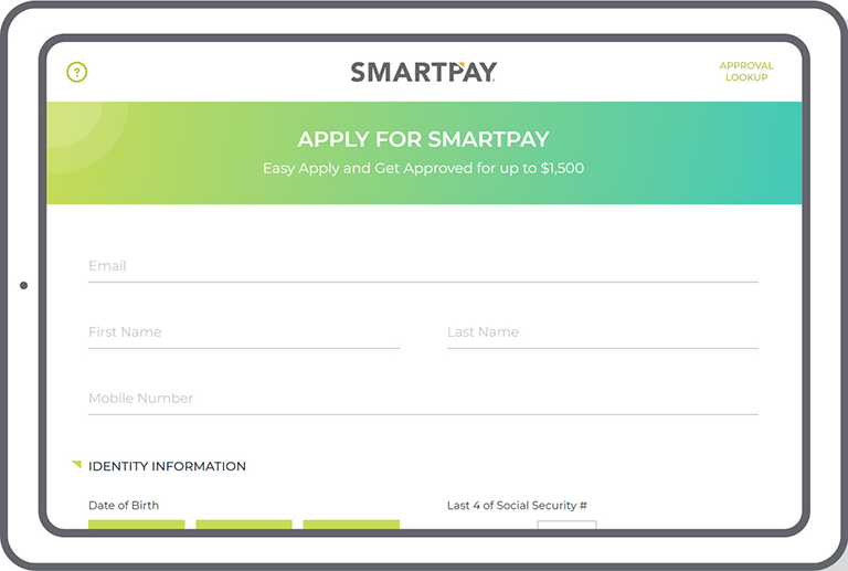 SmartPay Leasing- iPad Application Screen 1