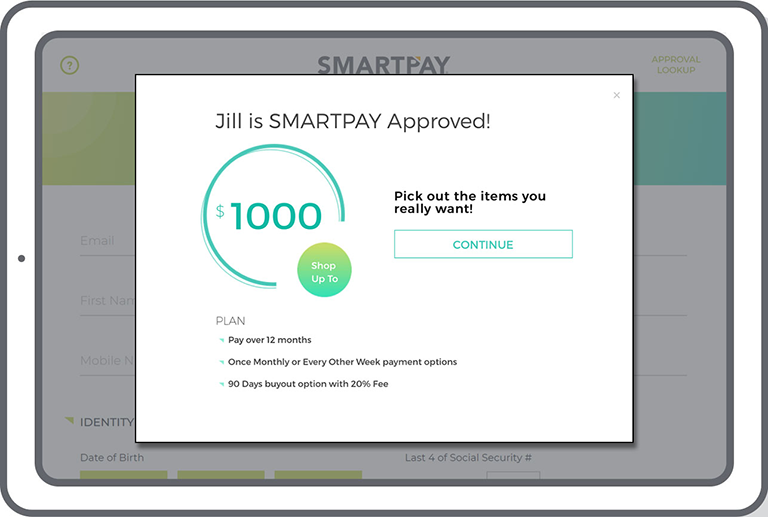 SmartPay Leasing- iPad Application Screen 2