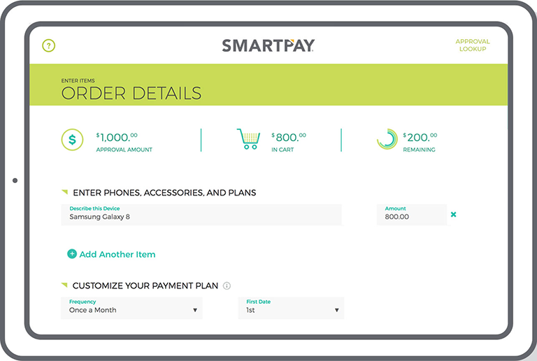 SmartPay Leasing- iPad Application Screen 3